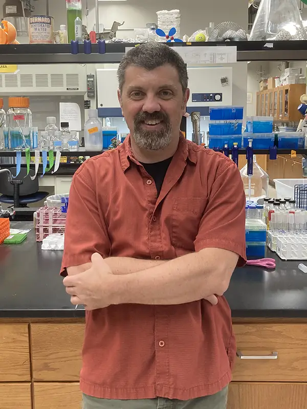 Erik Zinser in his lab